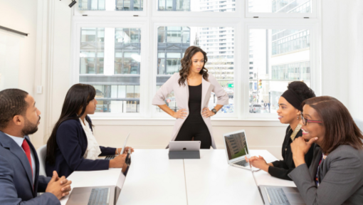 group of people at a conference table